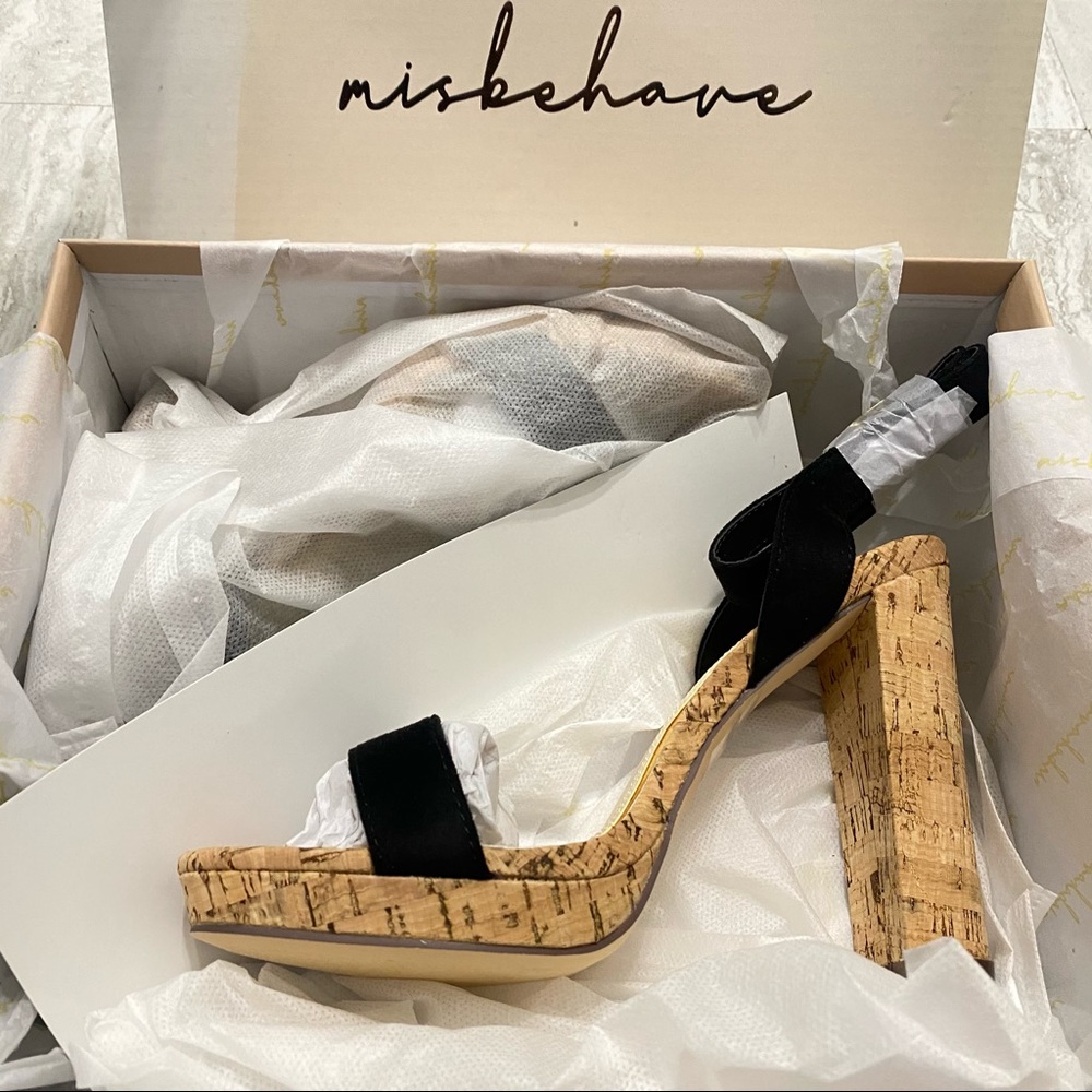 Misbehave Ankle Strap Black Summer Heels